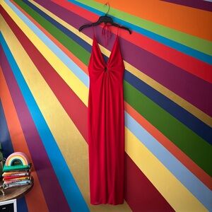 Vintage Laundry By Shelli Segal Red Halter Dress | Size 2